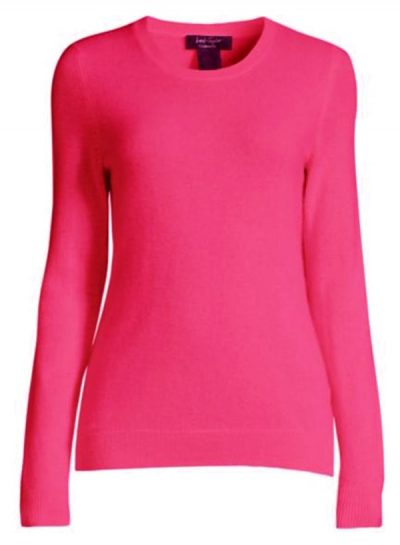 100% Cashmere Sweater Pink Fuschia and Grenadine